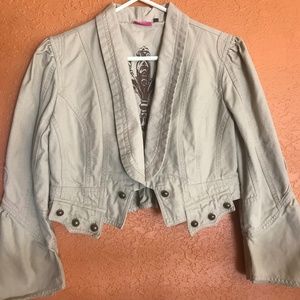 BB's Closet Khaki Cotton Cropped Jacket Women's M